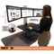 Victor Technology Standing Desk, 3-Monitor Cap, 28"x23"x20-52-1/2", BK/AL VCTDC475 - alternate 2